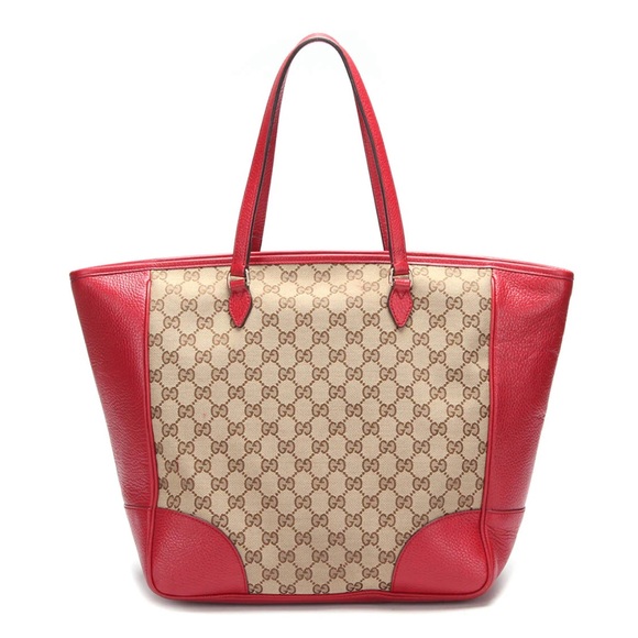 Gucci GG Canvas Red Medium Bree Tote - Picture 1 of 16